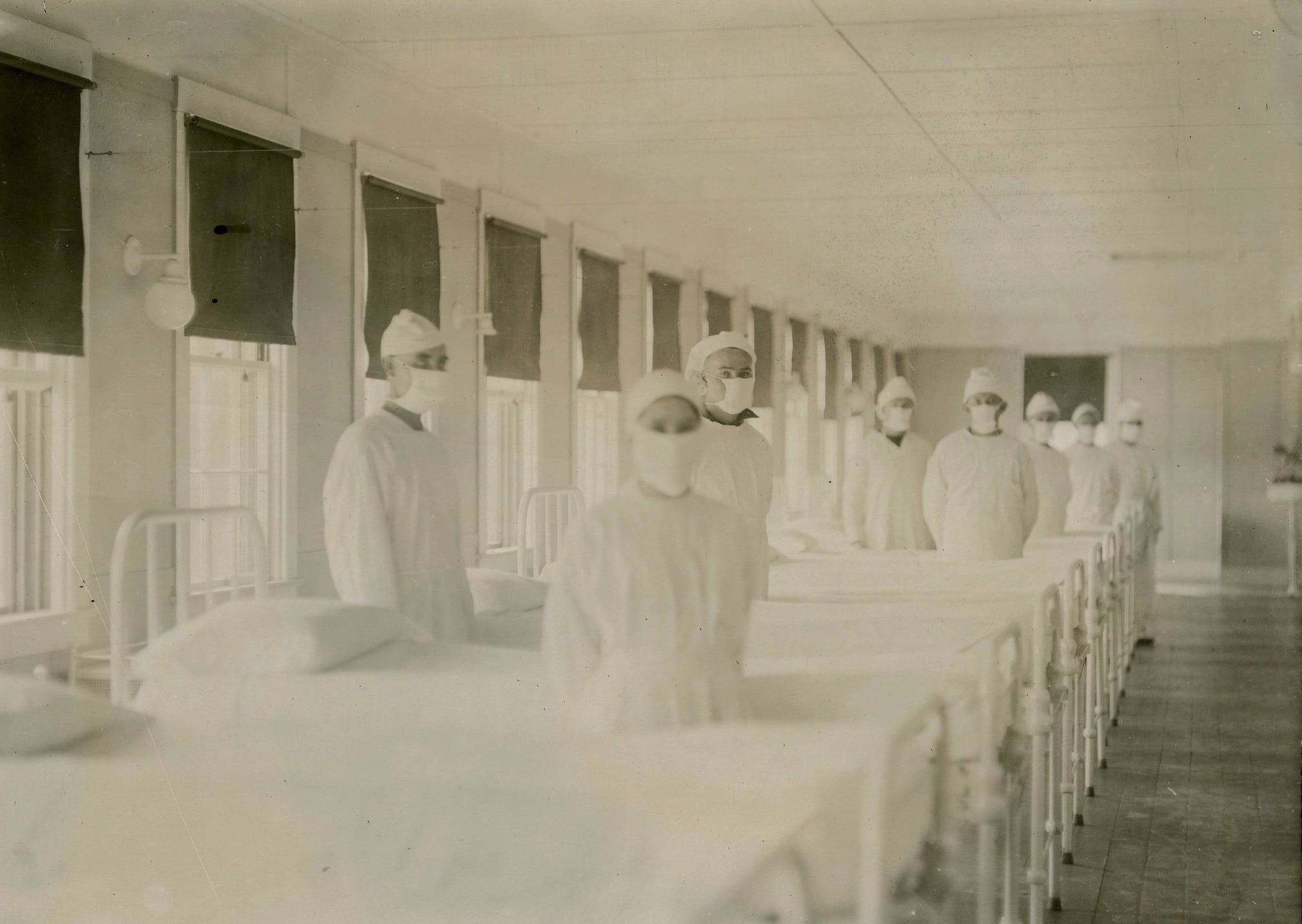 A picture taken during the 1919 flu pandemic.