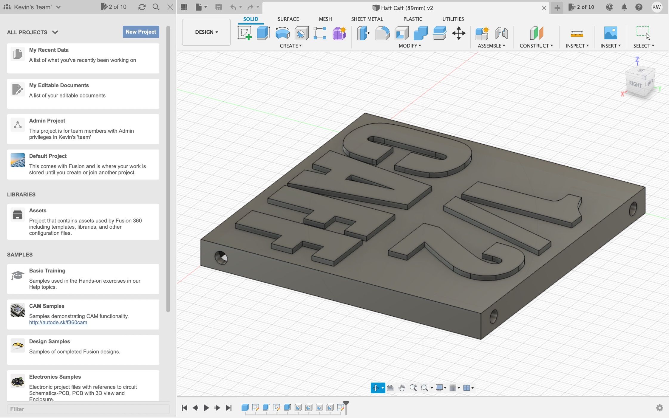 The final model in Fusion 360