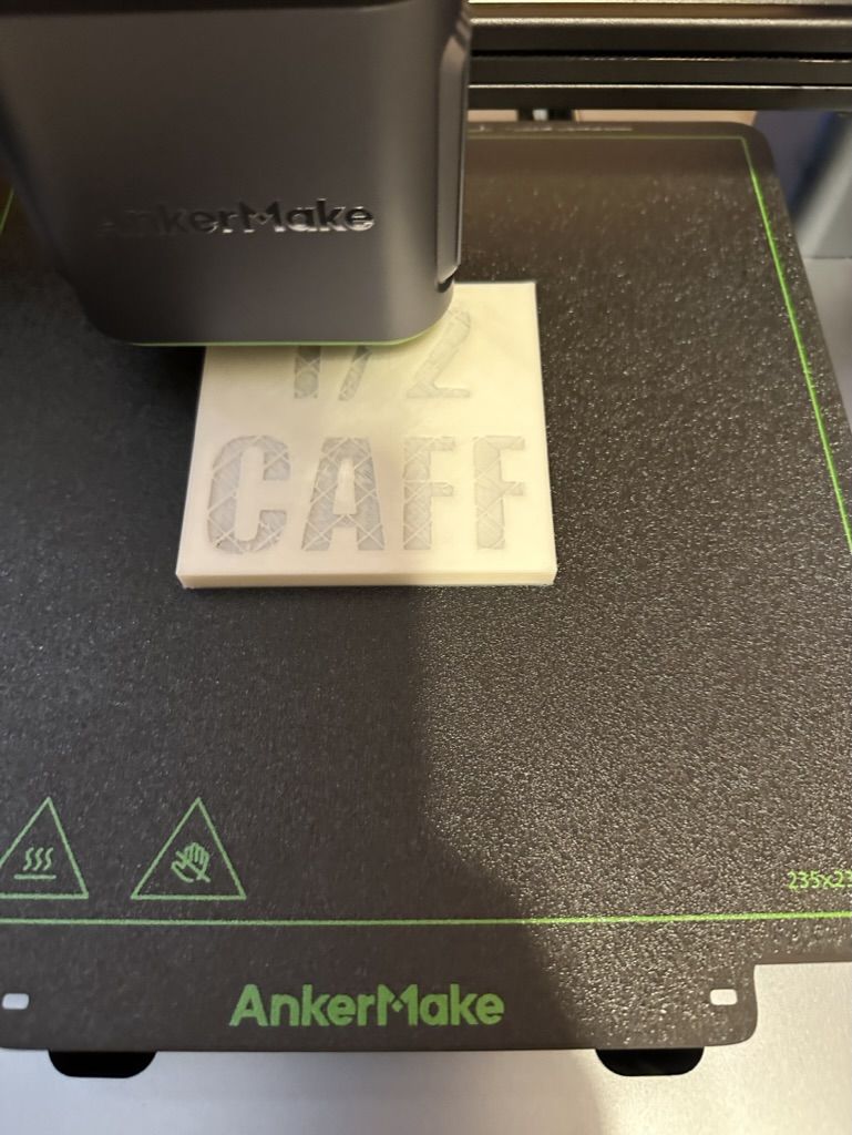 1/2 CAFF label being printed.