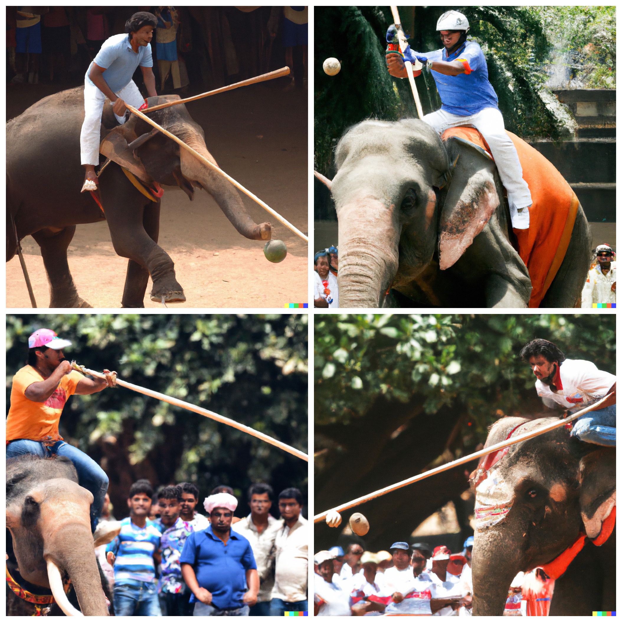 Sachin Tendulkar playing a pull shot while riding an elephant in Mumbai