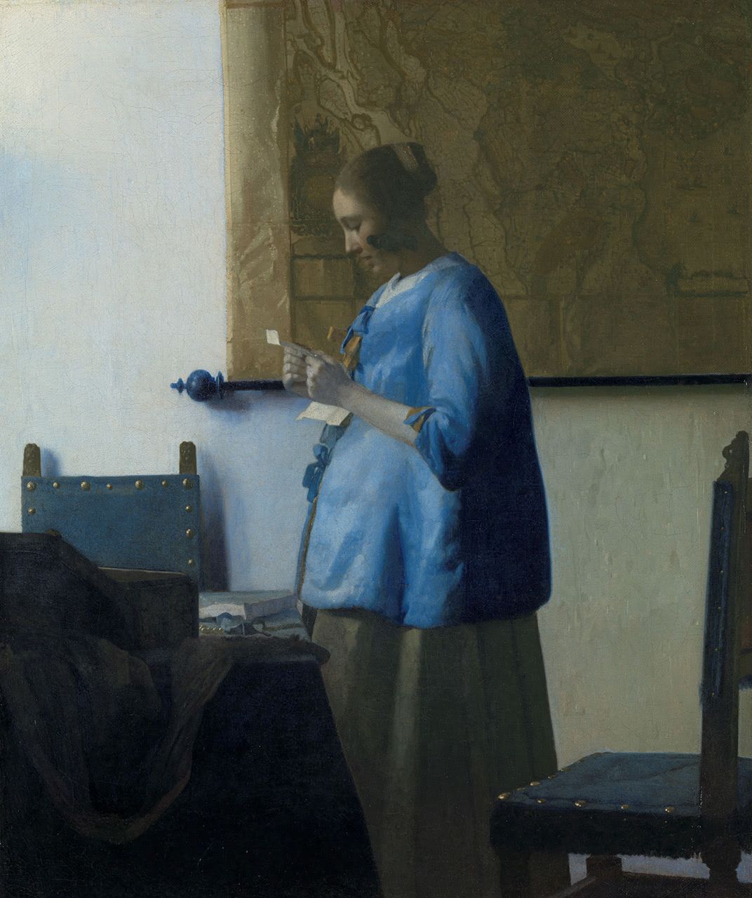 Woman reading a letter, Johannes Vermeer, c. 1663
