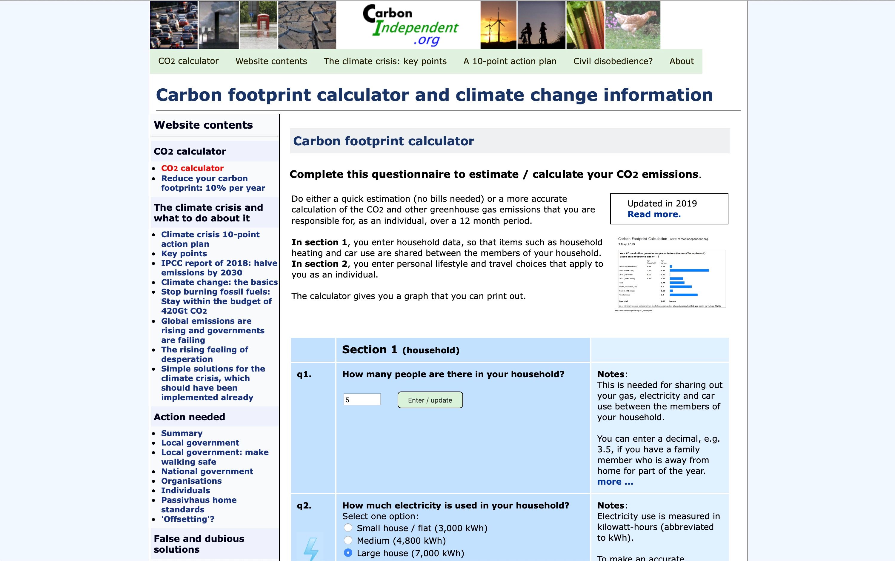 Carbon Independent calculator FB