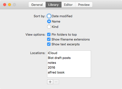 Preferences - Library