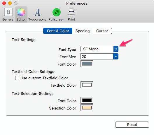 PlainPad Editor>Font & Color