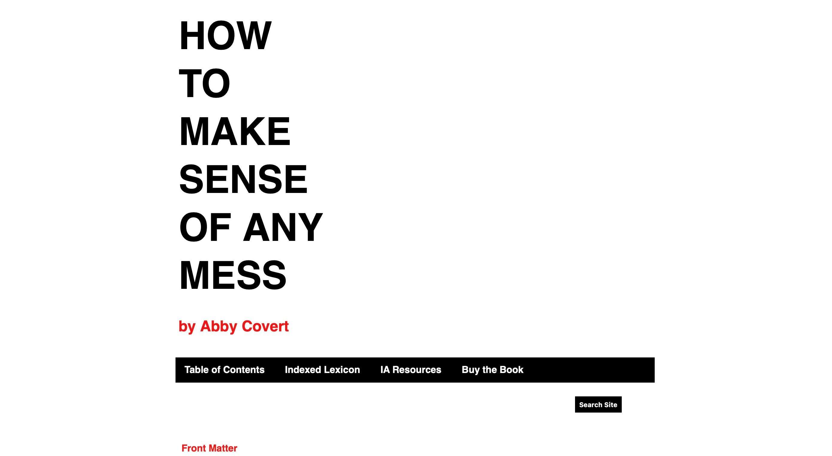 how to make sense of any mess
