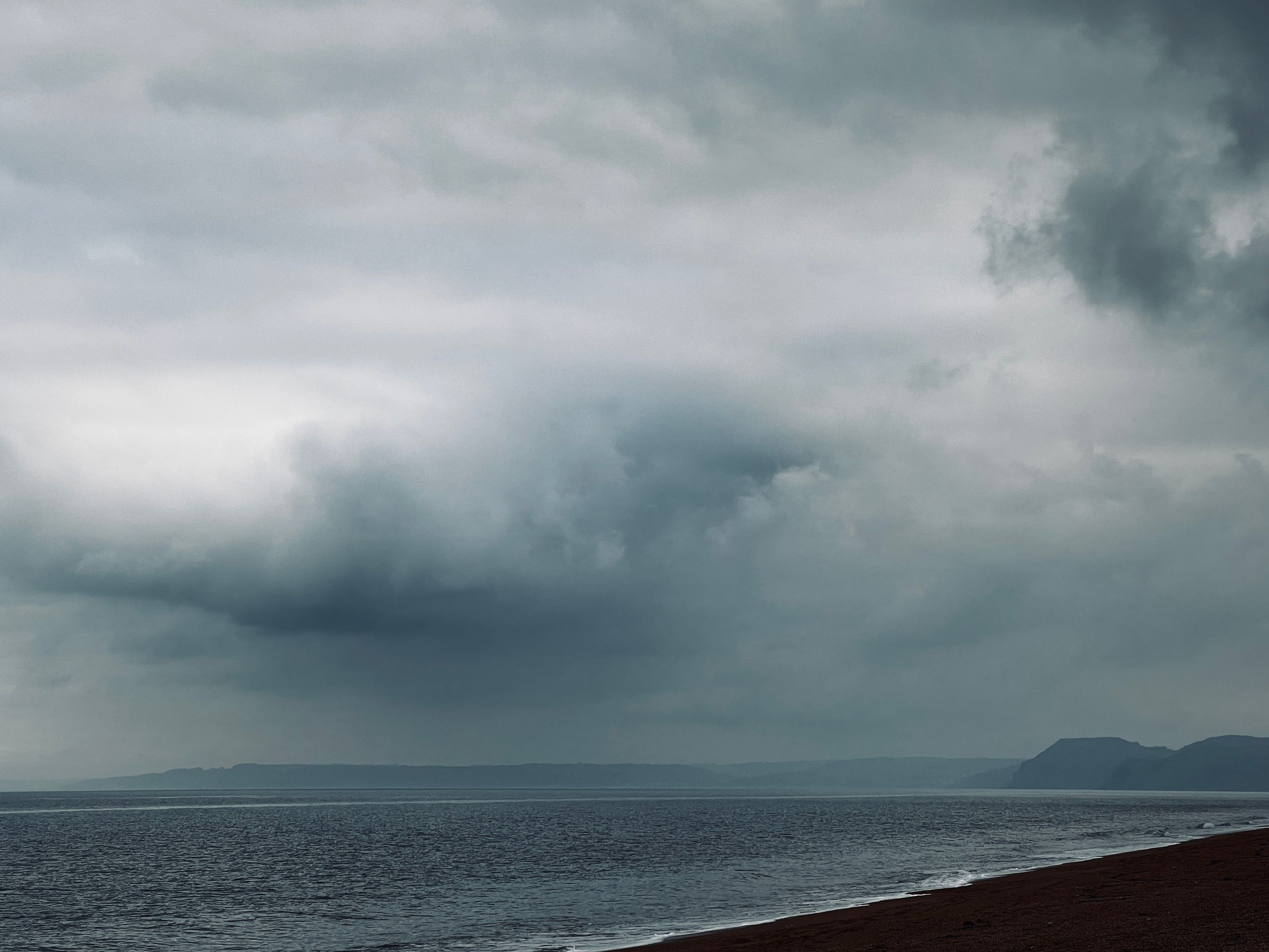 Moody sky over Dorset coast