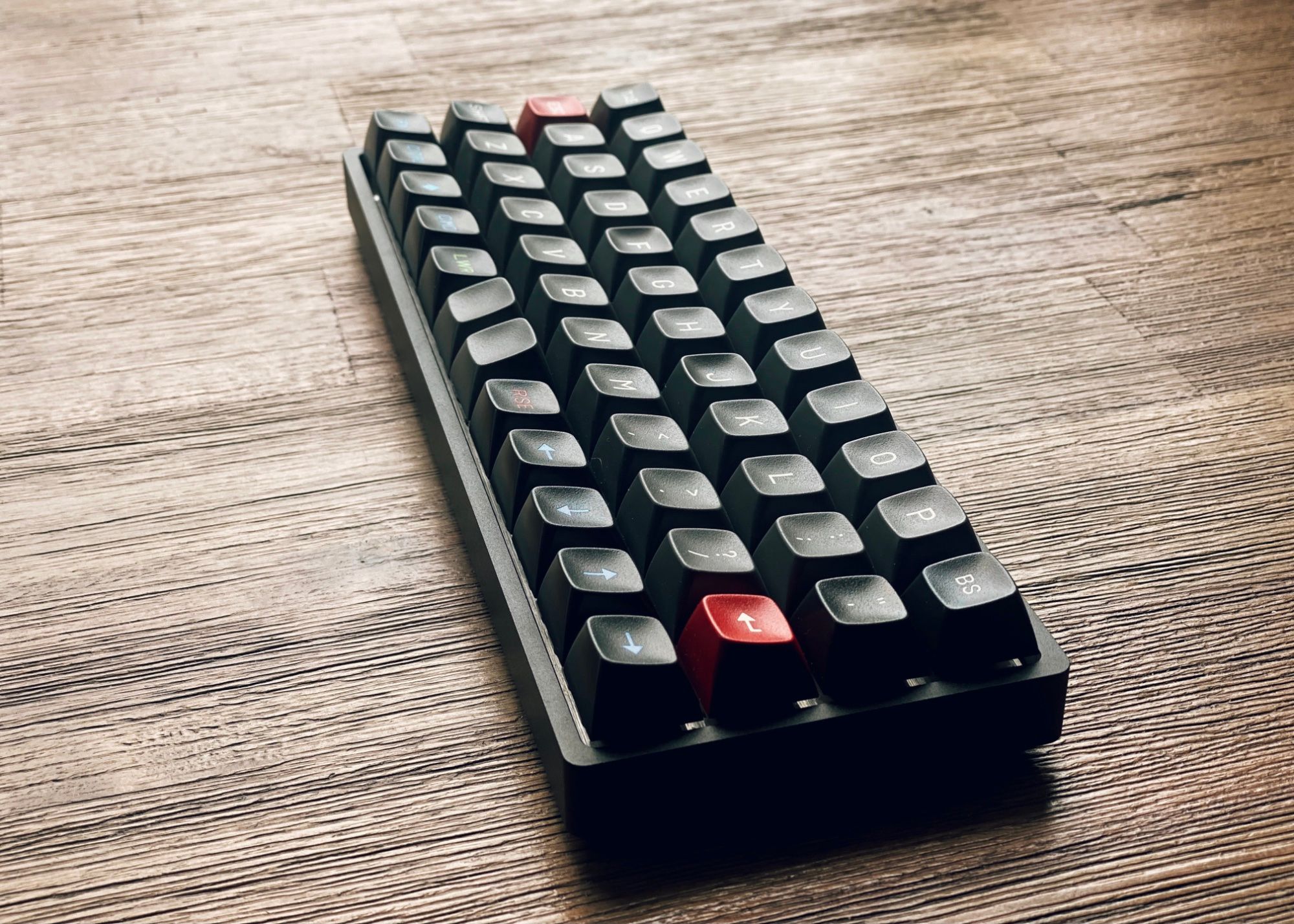 Planck Keyboard with Susuwatari keycaps