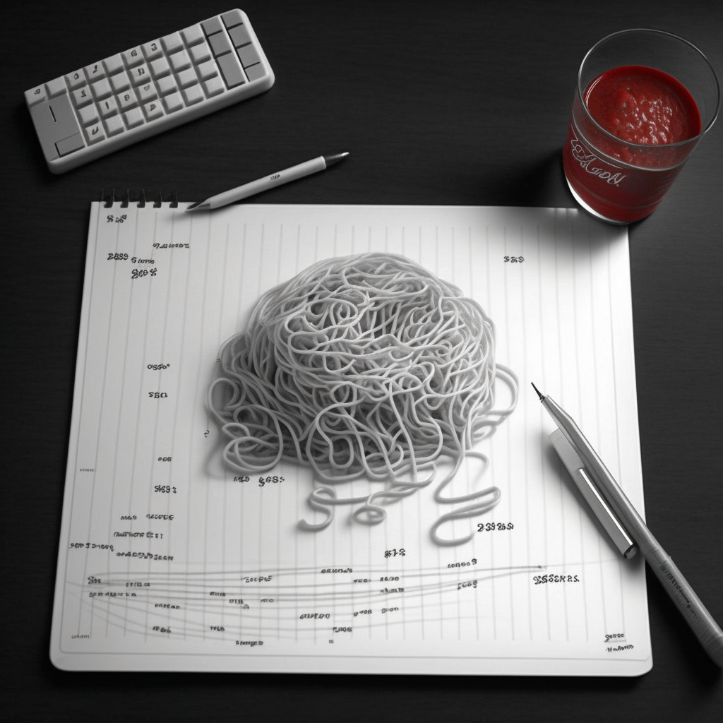 /imagine pencil drawing spaghetti code