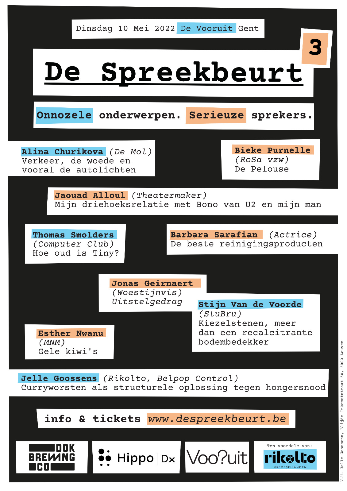 Affiche van de 3de editie van De Spreekbeurt