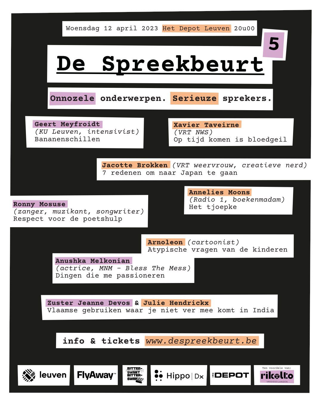 Affiche van de 5de editie van De Spreekbeurt