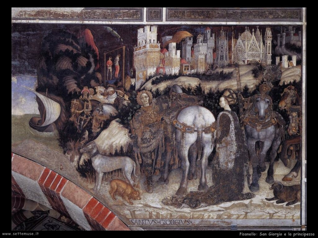 Pisanello, San Jorge y la Princesa, Iglesia de Santa Anastasia, Verona (Italia), 1433.