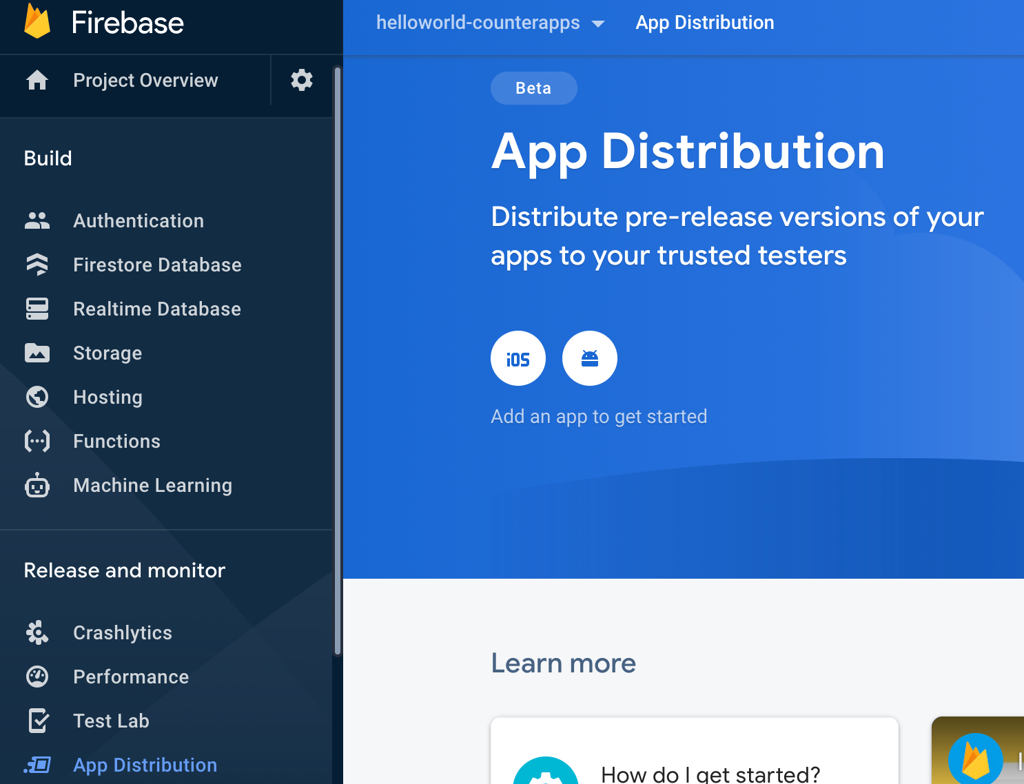 Firebase app distribution