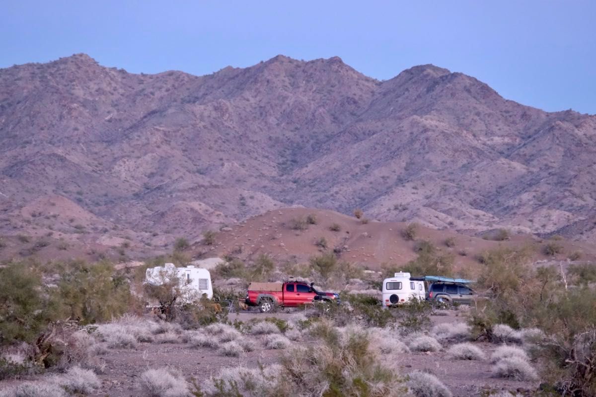 Camping in the Sonoran desert. That’s me on the right next to a fellow nomad I met along the way.