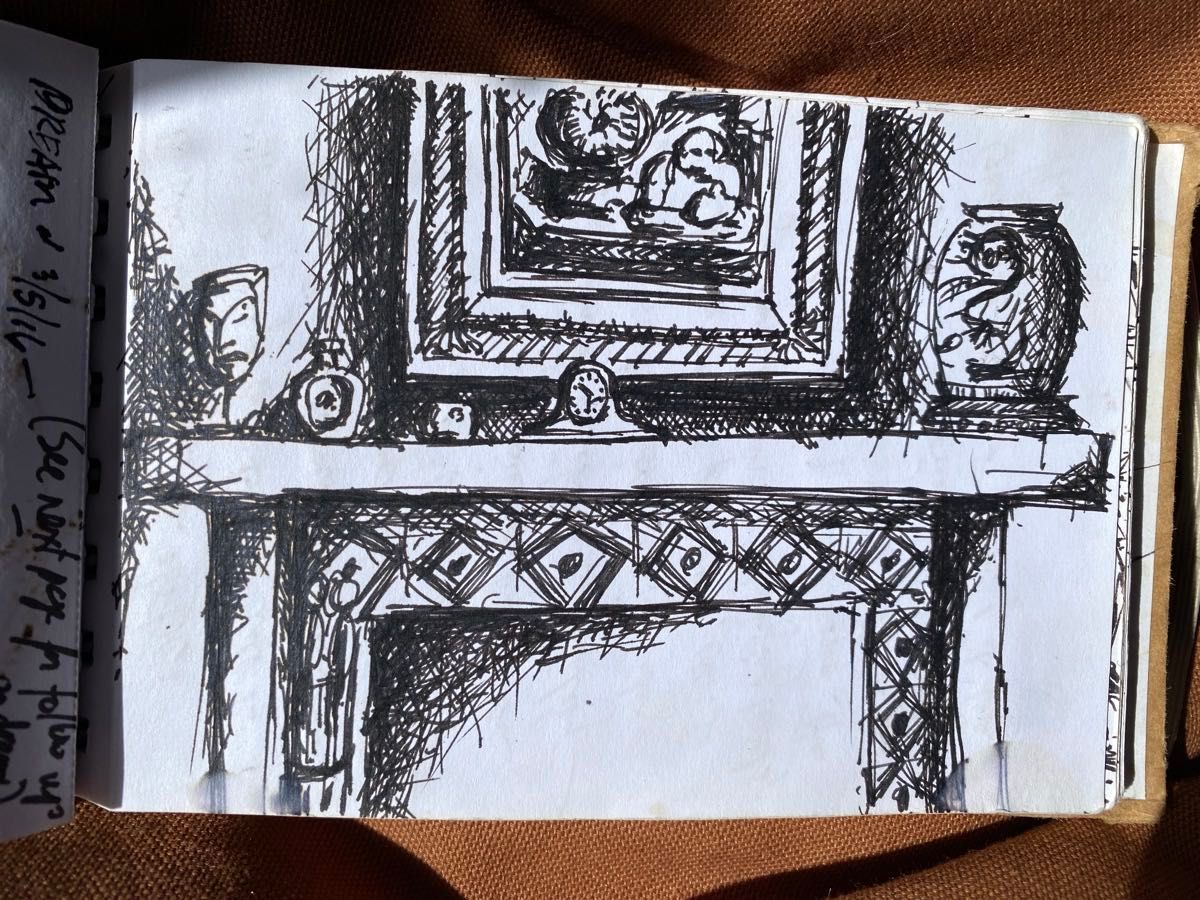 From my sketchbook of travels - Fireplace love