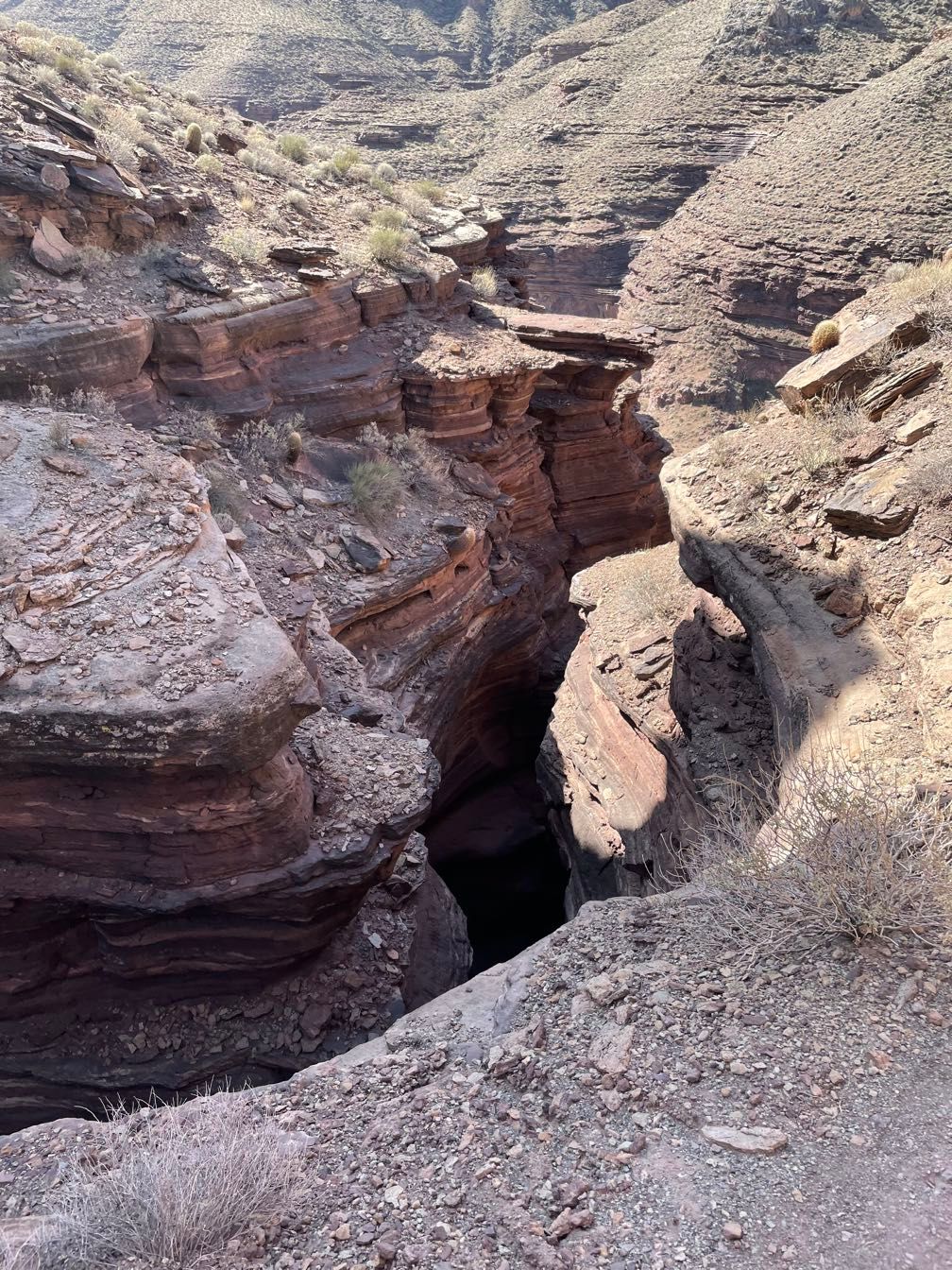 The Deer Creek slot canyon from above