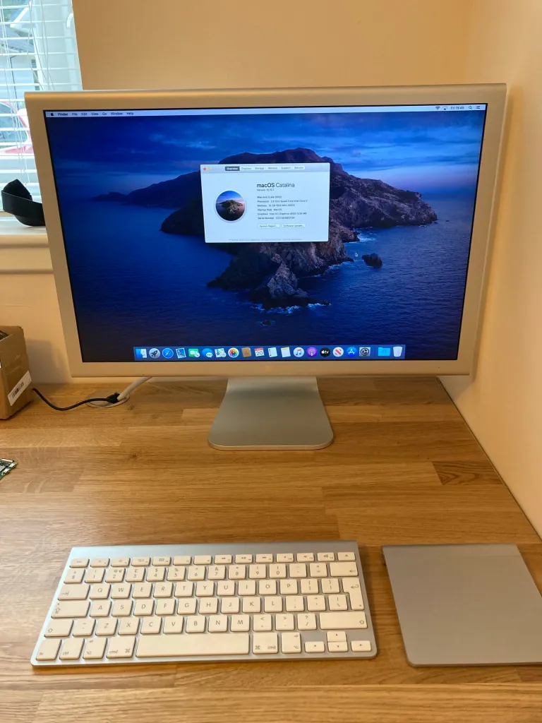 The Mac, with the heat generating Apple Cinema HD