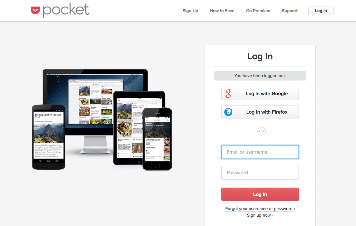 Pocket Homepage