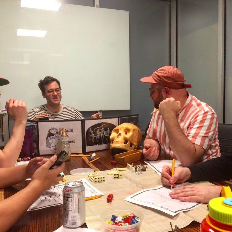 Me and some other dorks playing D&D.