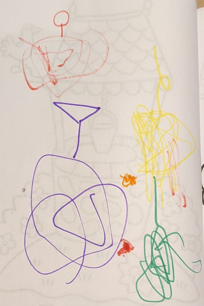 Child’s drawing of Teletubbies