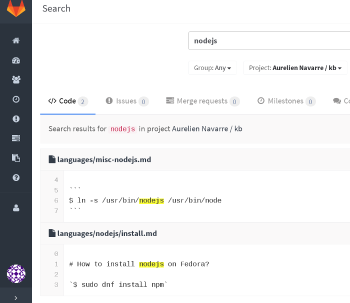 GitLab full-text search