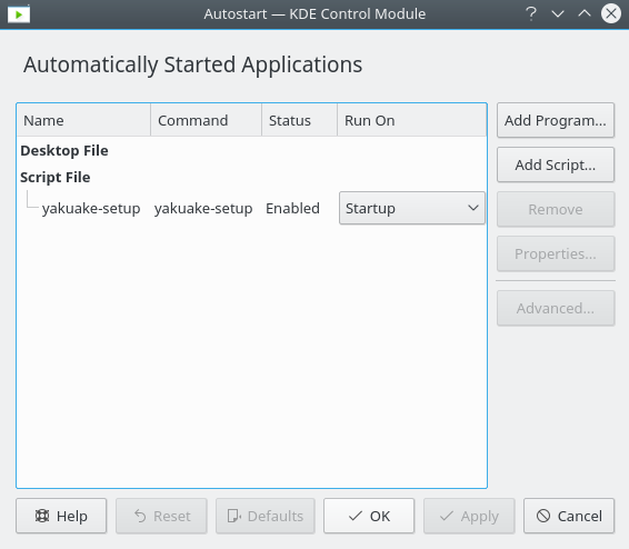 KDE’s Automatically Started Applications