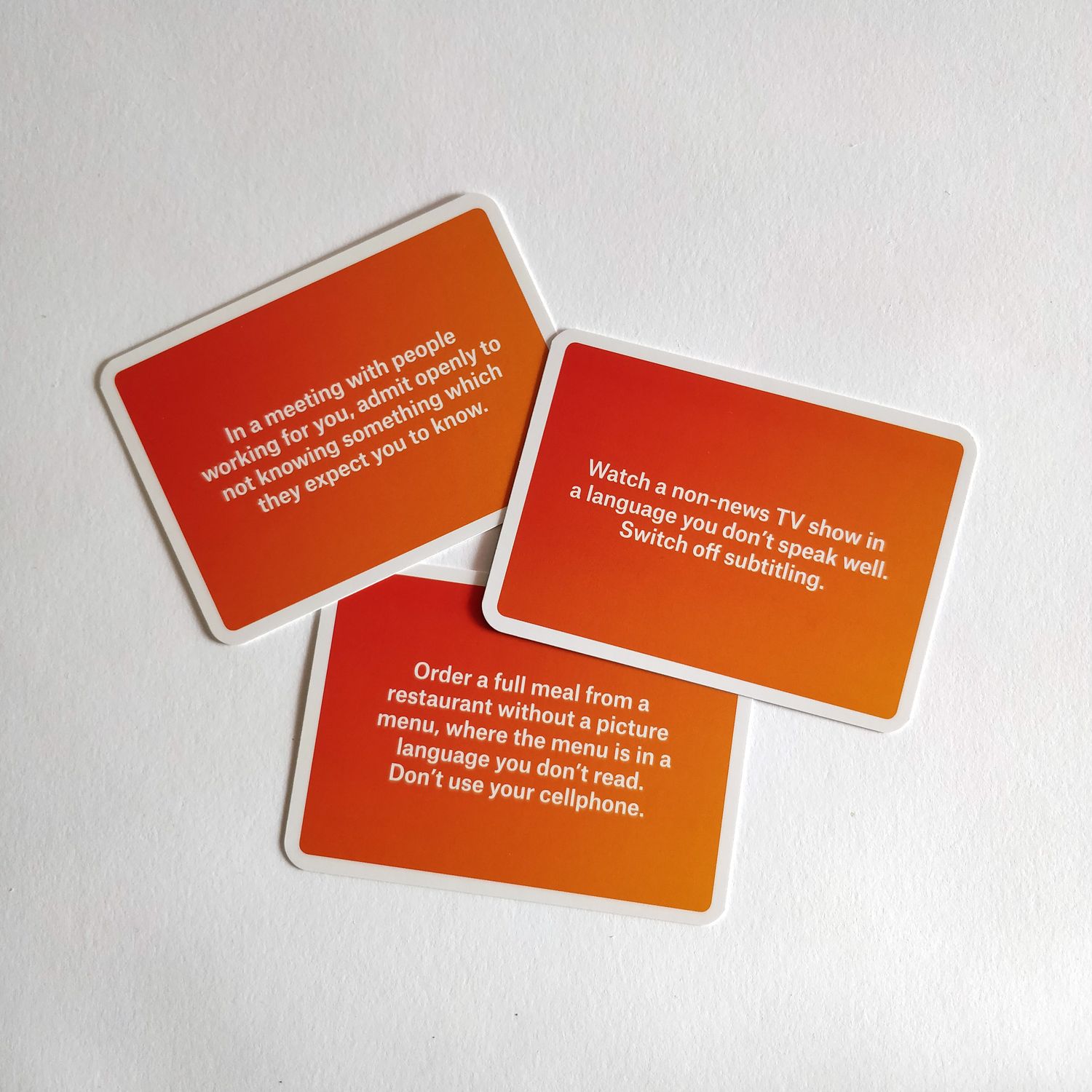 The idk prompt cards