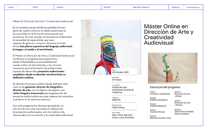 Máster Online en Dirección de Arte y Creatividad Audiovisual