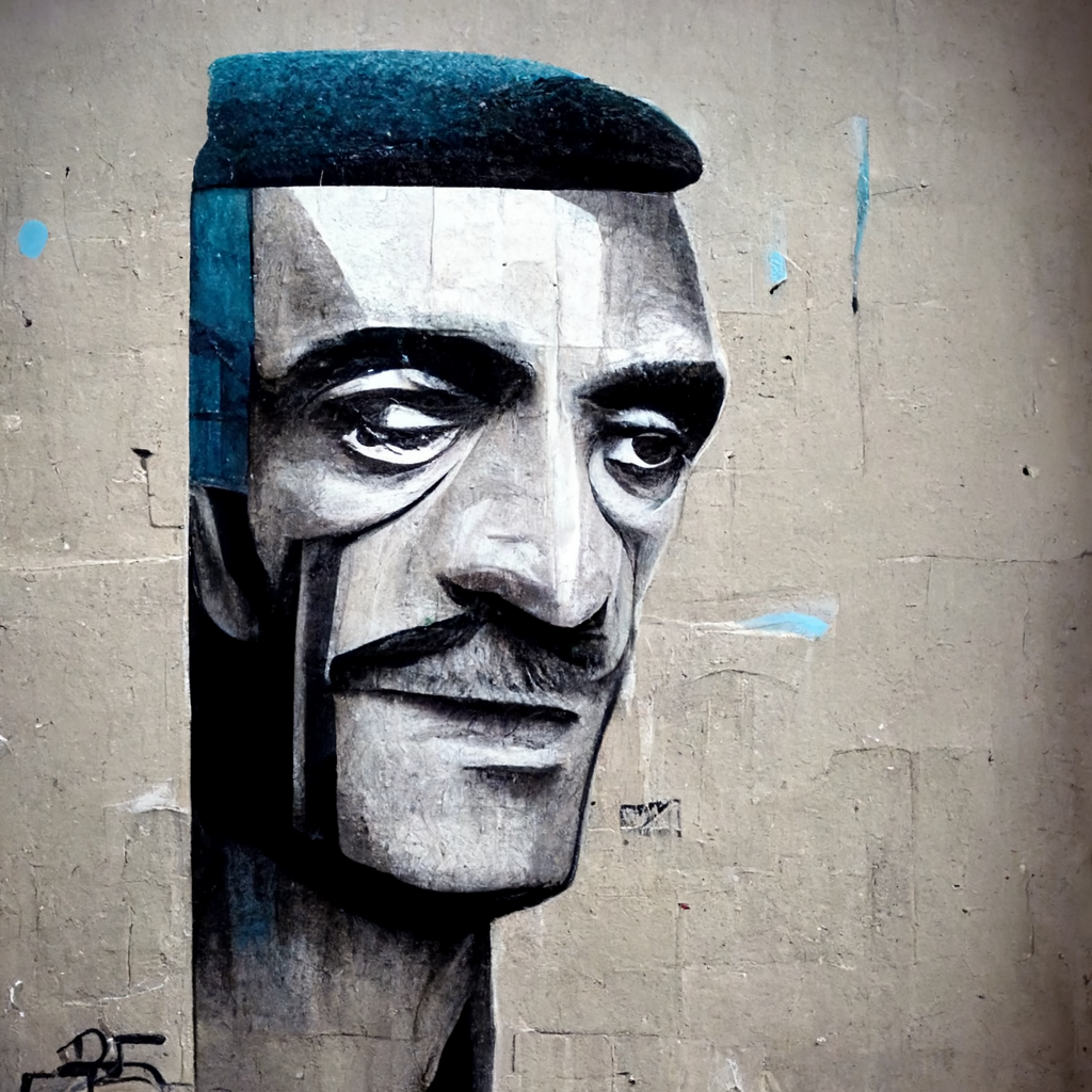 MidJourney Generated Image - 'Street Art style blase man'