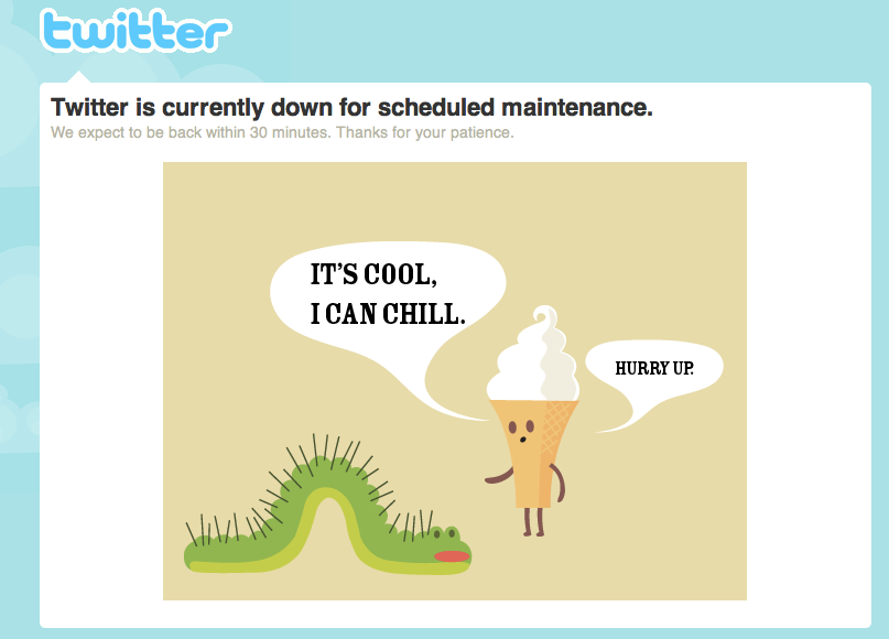 Twitter down for maintenance