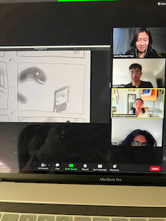 Sharing our sketches and storyboards with the team virtually.