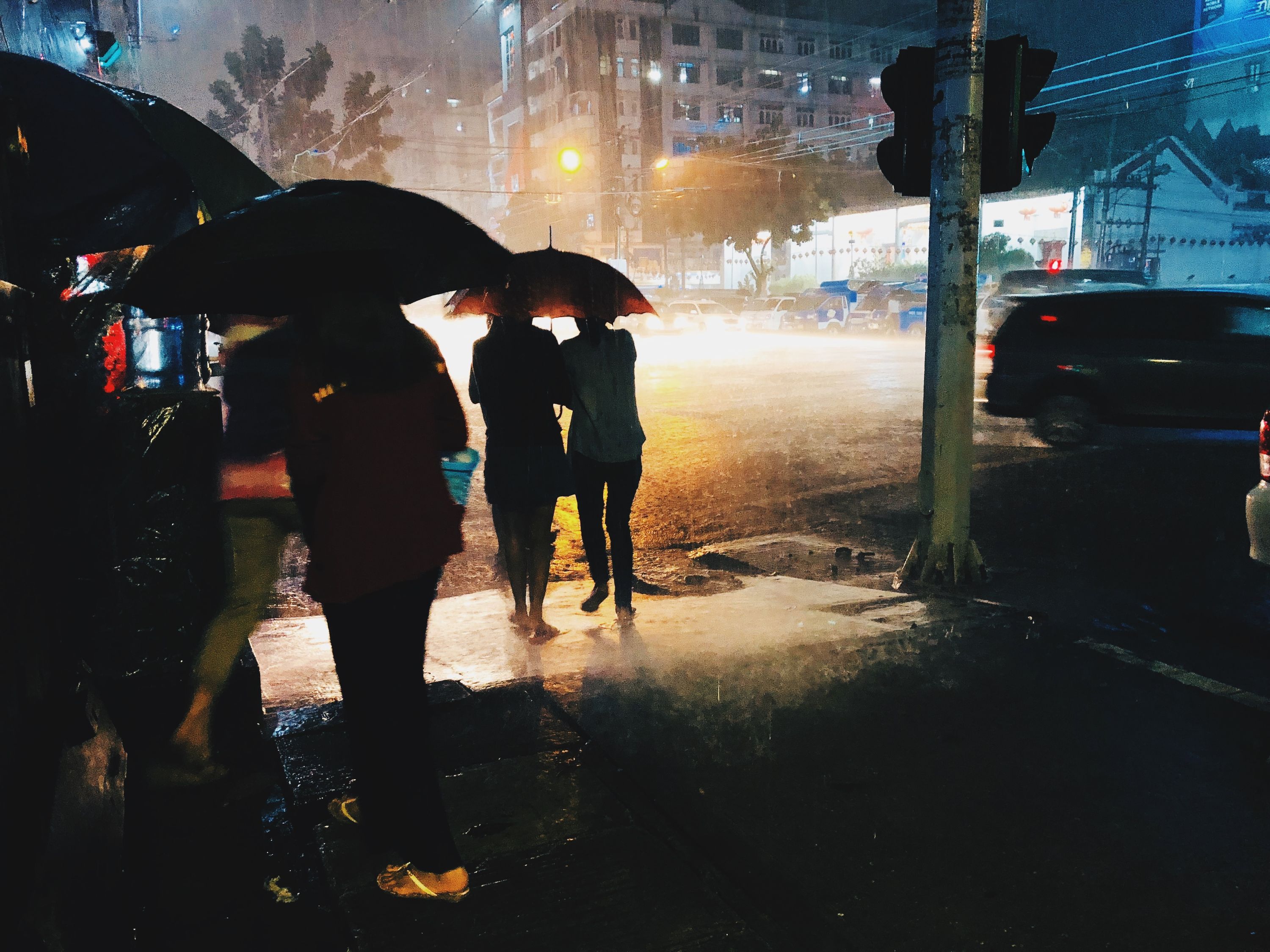 Rainy night in Yangon, Burma.