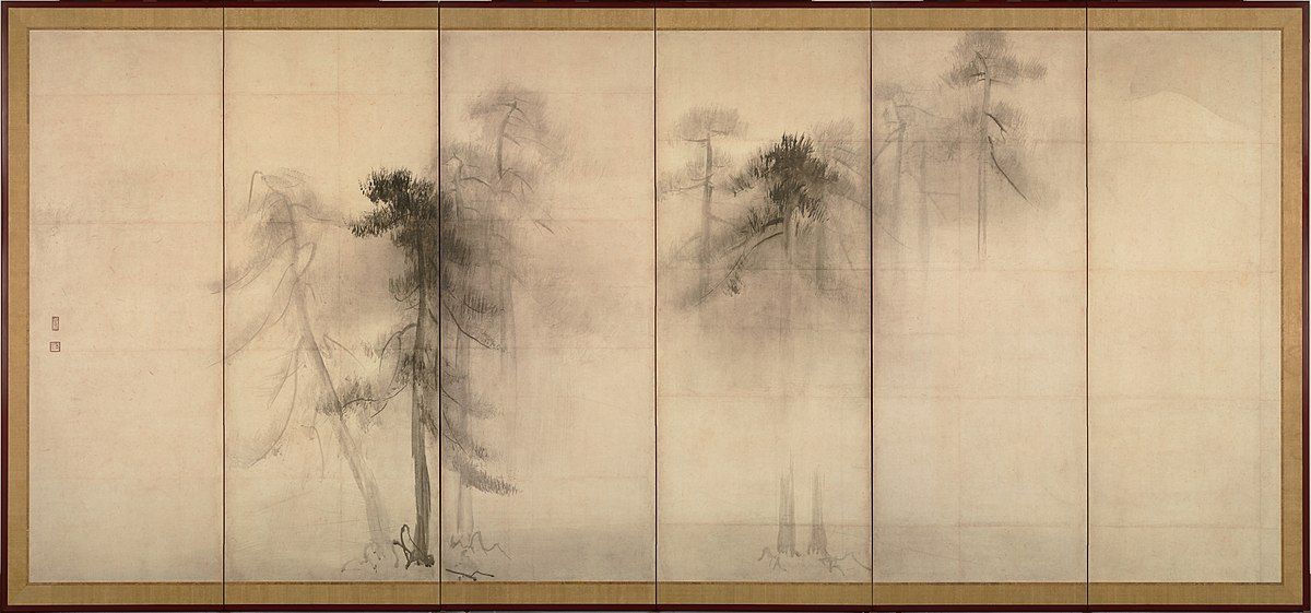 Shōrin-zu byōbu (The Pine Trees Screen) by Hasegawa Tōhaku. The empty space in this piece is considered to be as important as the trees depicted. Credits to Wikipedia.