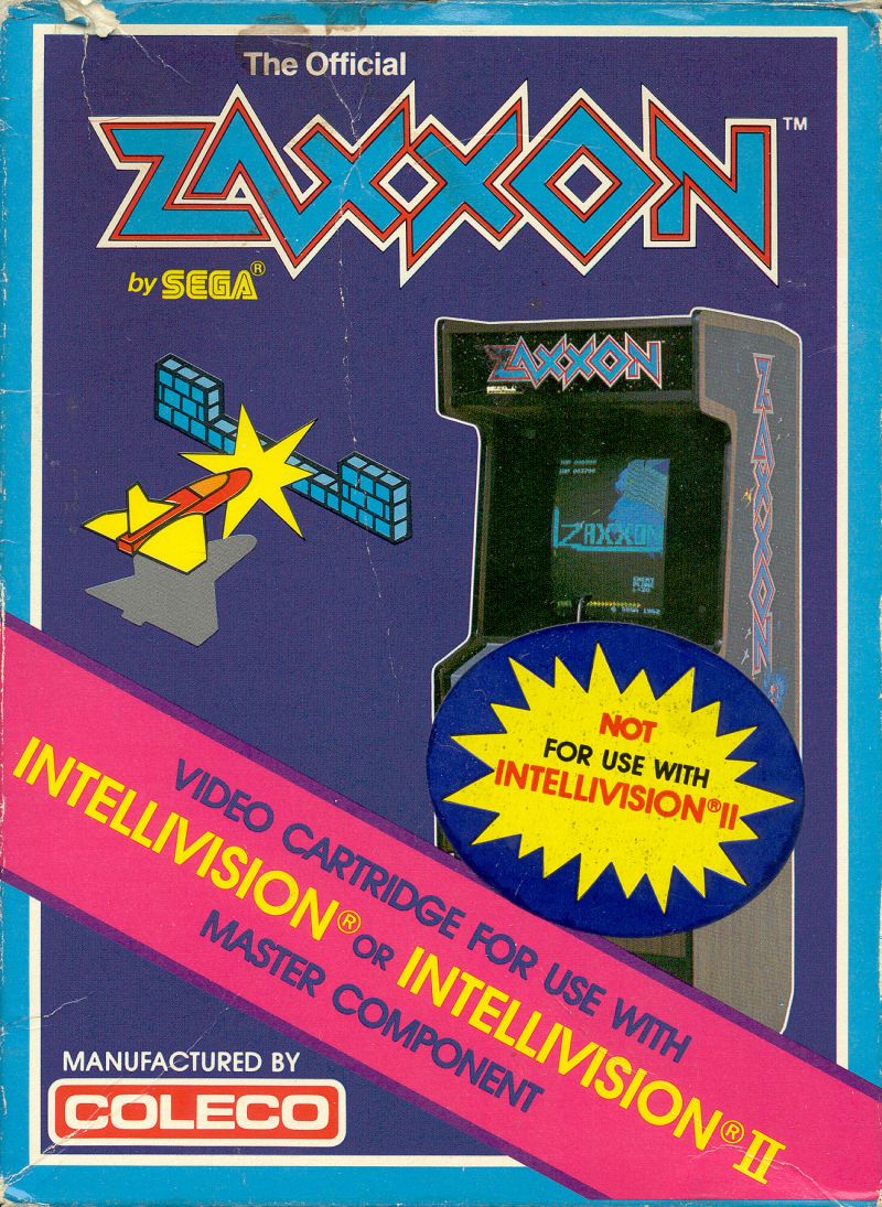 Sega Zaxxon Intellivision I e II 1983 Cover Case