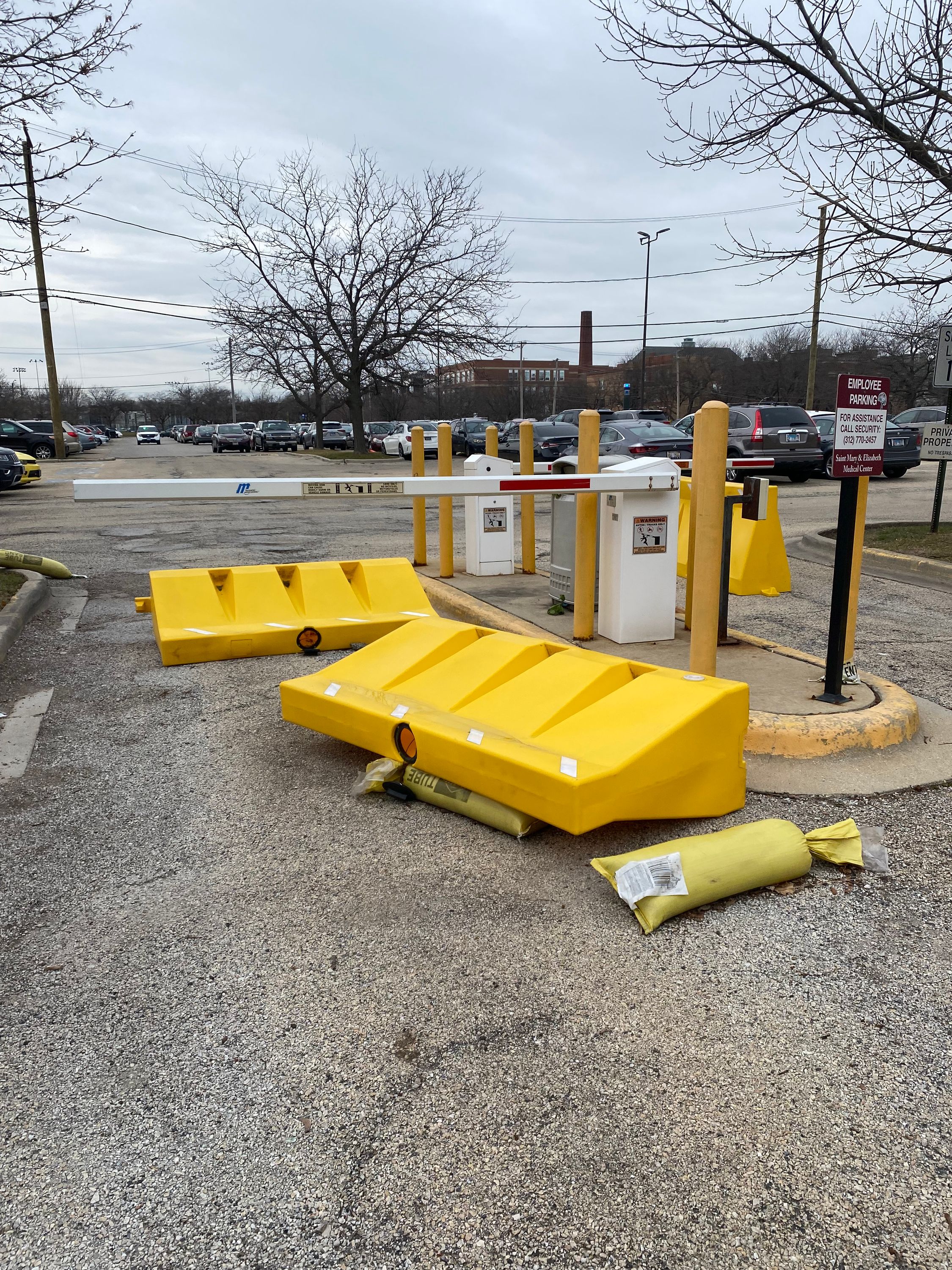 yellow barriers