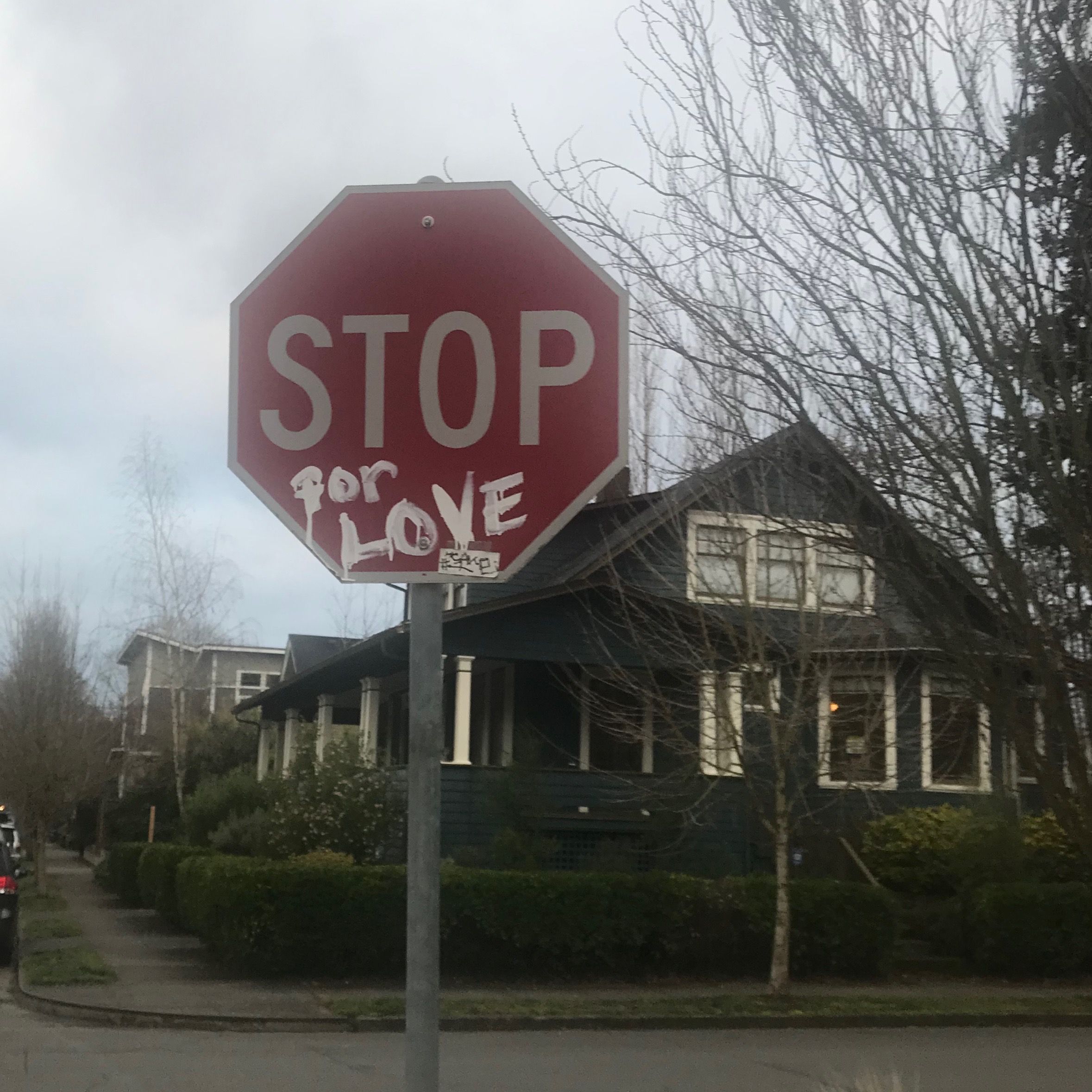 Stop for love, found on a run through NE Portland last week