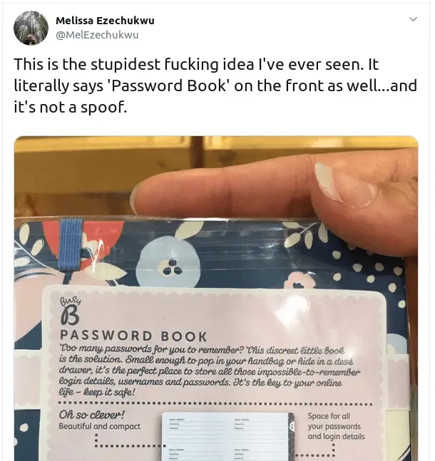 Password book Tweet