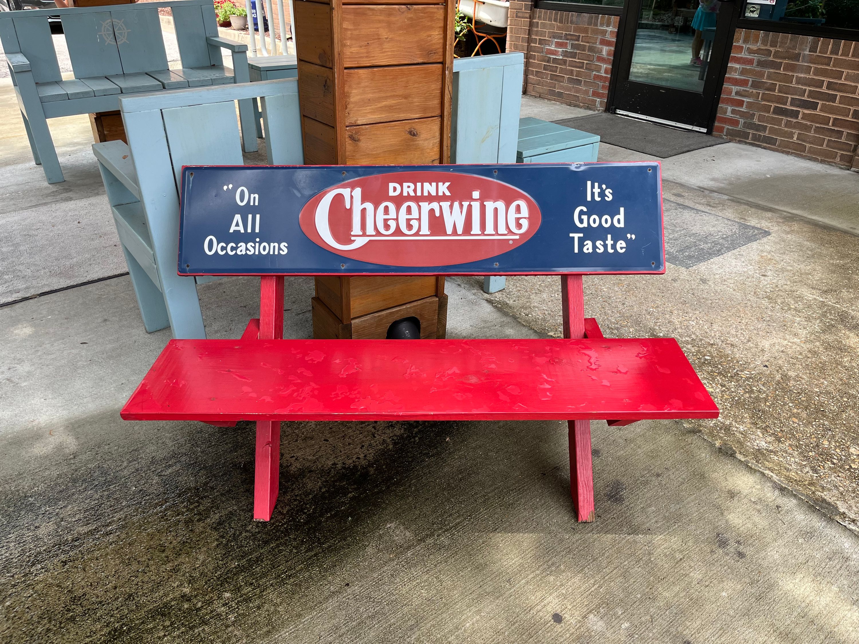 Cheerwine bench