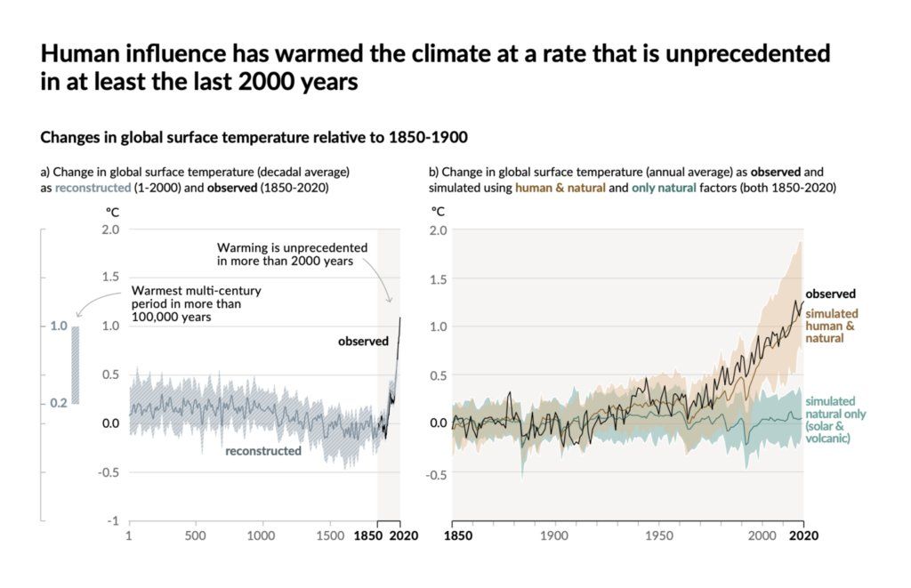 Gráfico de linhas original do IPCC
