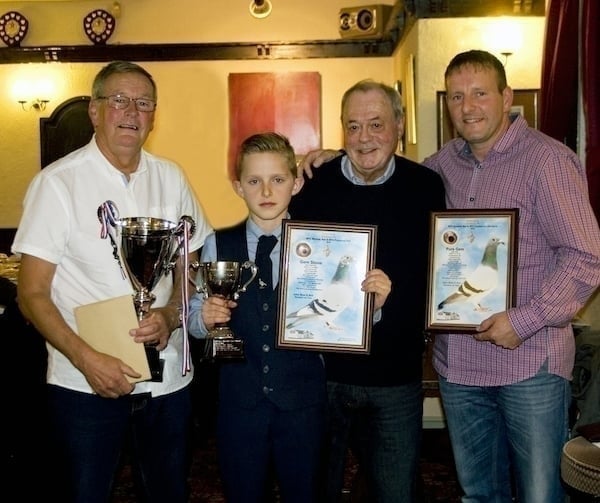 John & Steven Best top prize winners with Rod Adams & Isaac grandson of the Sportsman FC founder George Gaskill