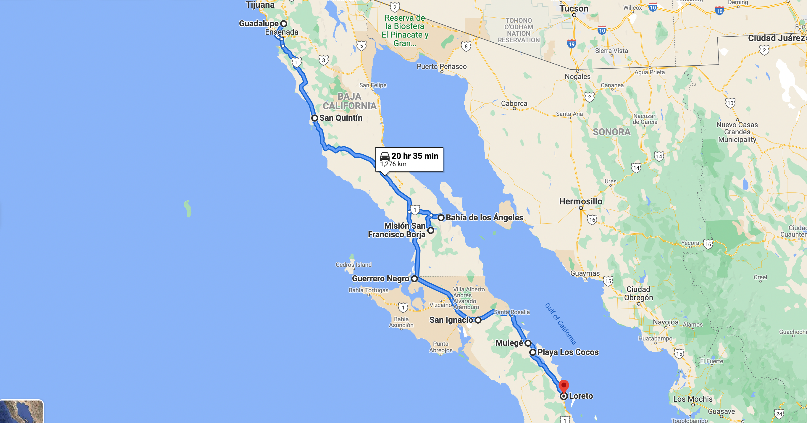 Our route for that second week