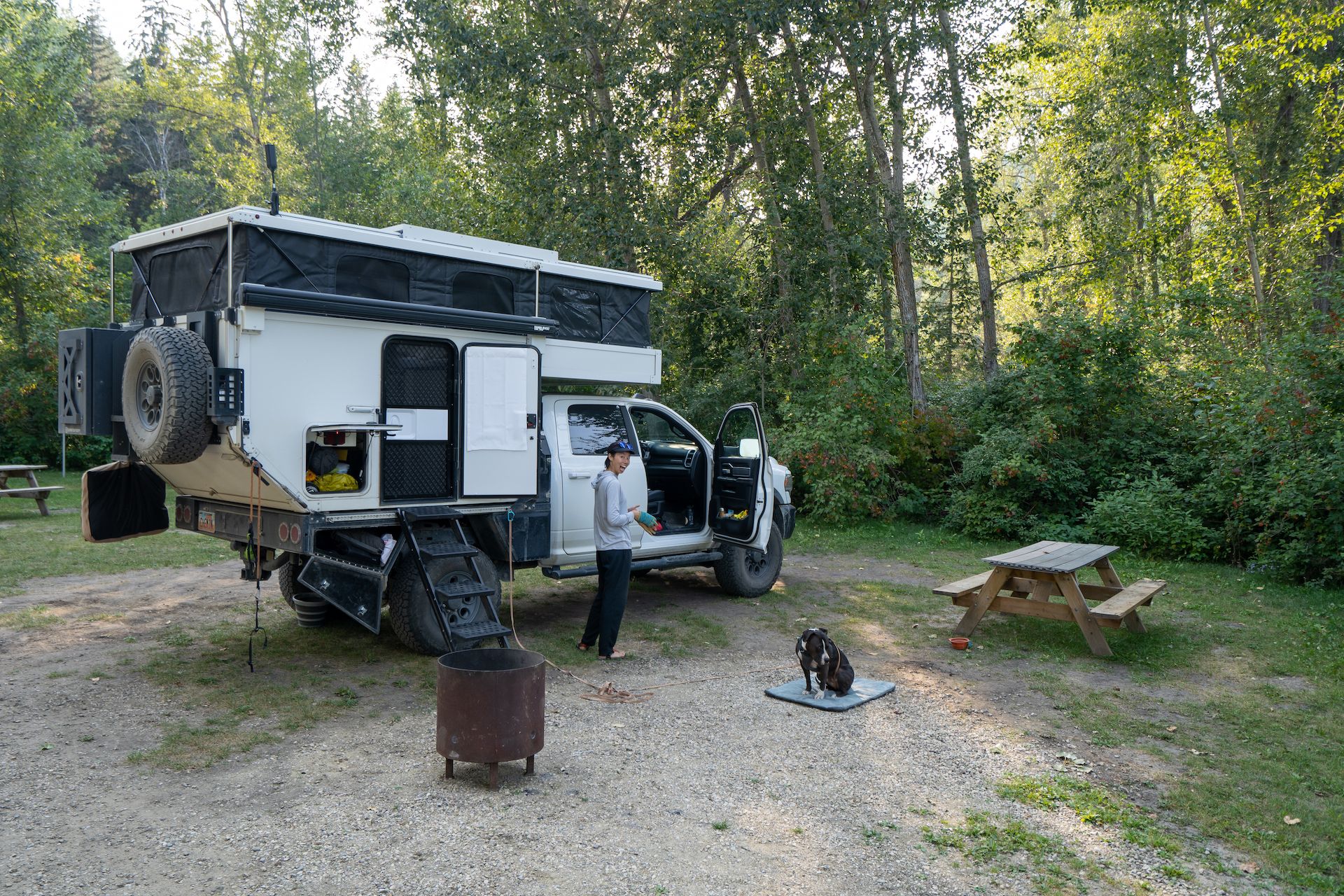 It became difficult to find public land to camp for free after Fort Nelson. So when we need to pay for a place to camp, we like to go to provincial parks or municipal campgrounds. They are usually cheaper and more low key than RV Parks.