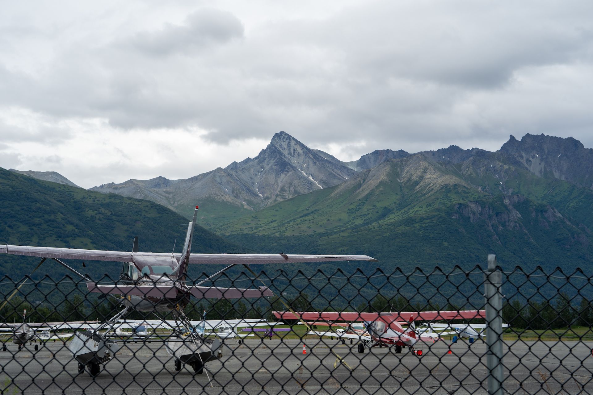 View of the mountains around Palmer from the local airport