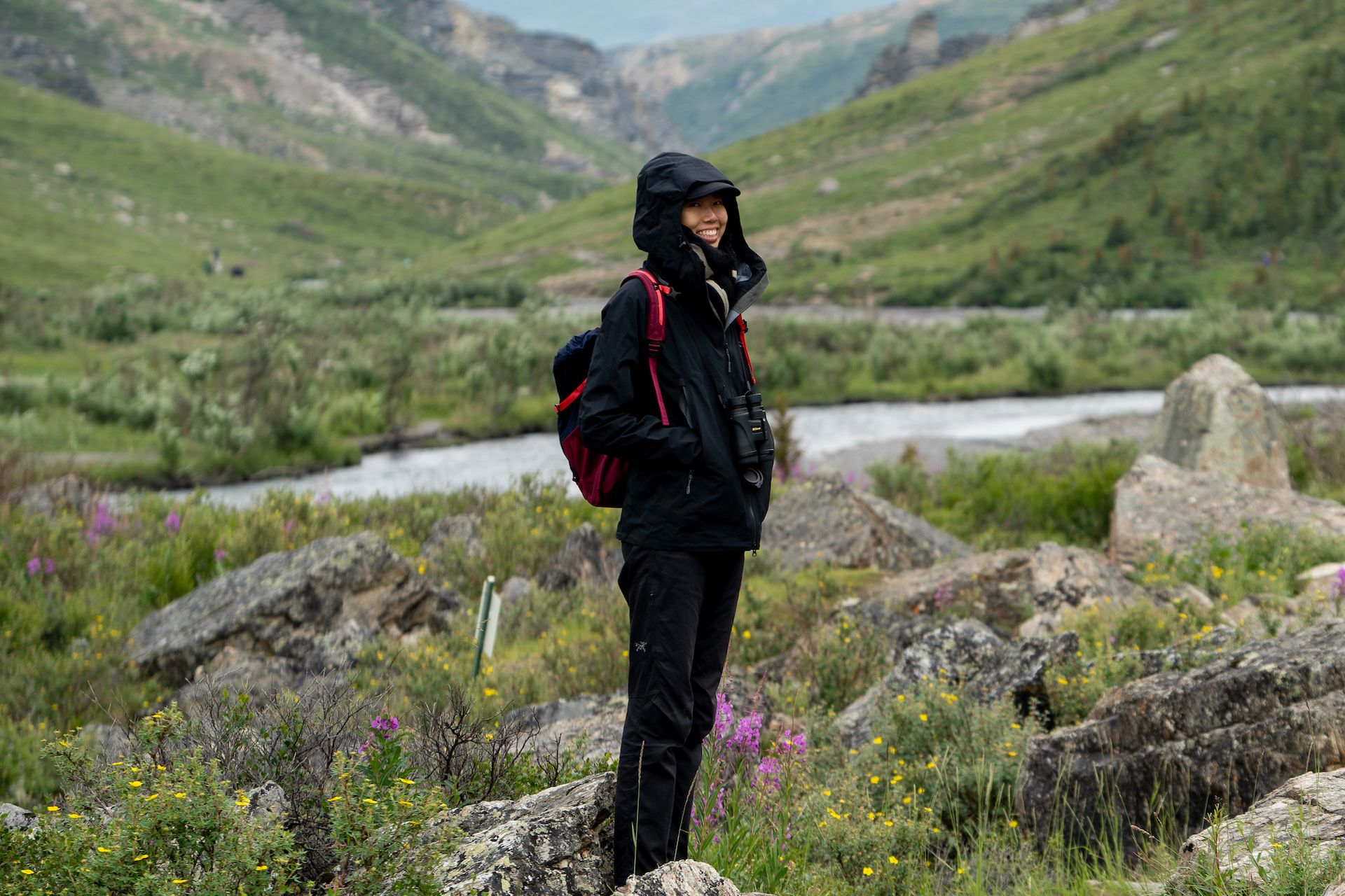 Hiking by Savage River in Denali National Park