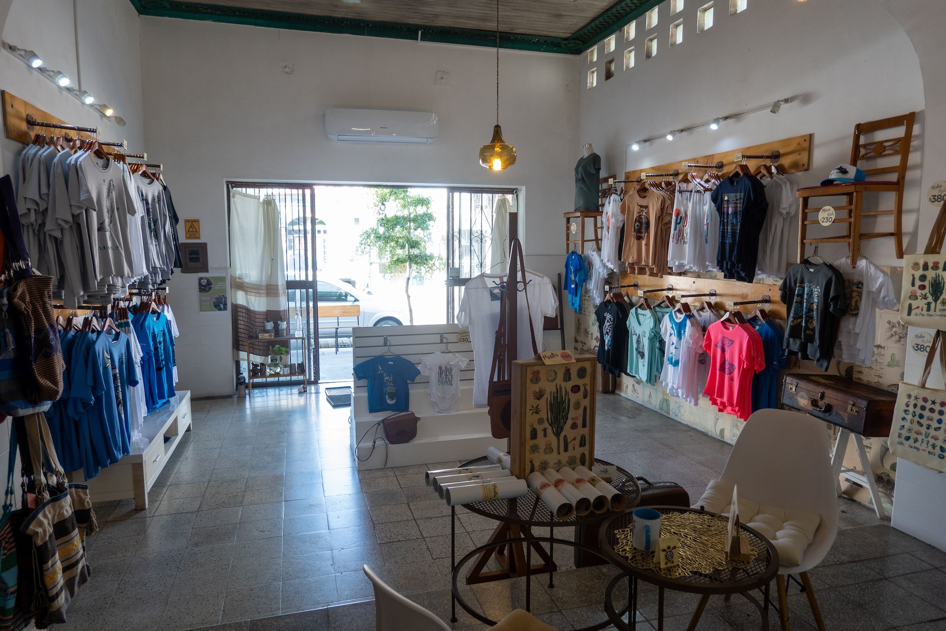 Souvenirs shop with locally made items