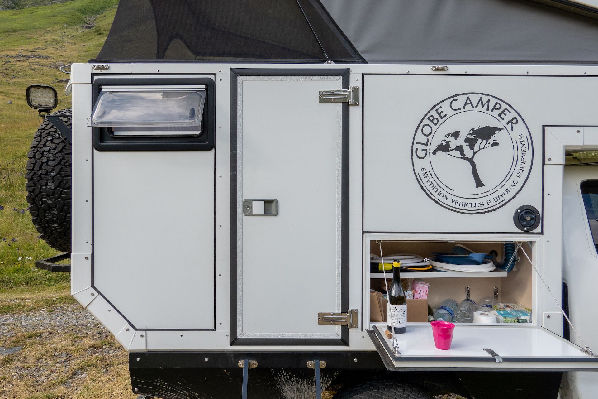 Food for thought: A very convenient feature on the Globe Camper we borrowed in France last Summer
