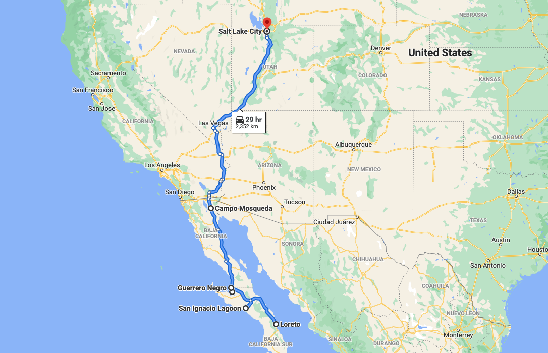 Our last week of road tripping in Baja and the long way back home.