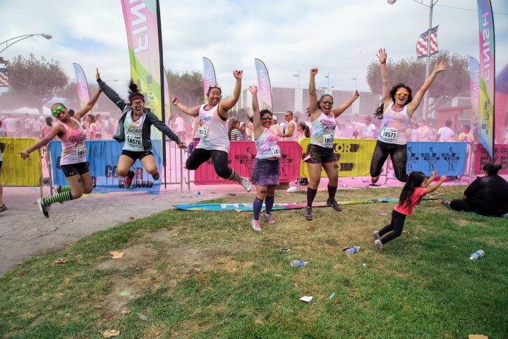 Celebrating after the run!