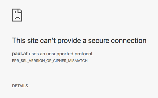 Cryptic SSL error