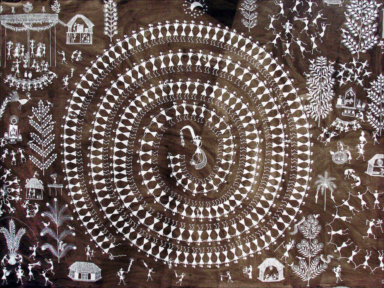 Warli painting by Jivya Soma Mashe, Thane, India