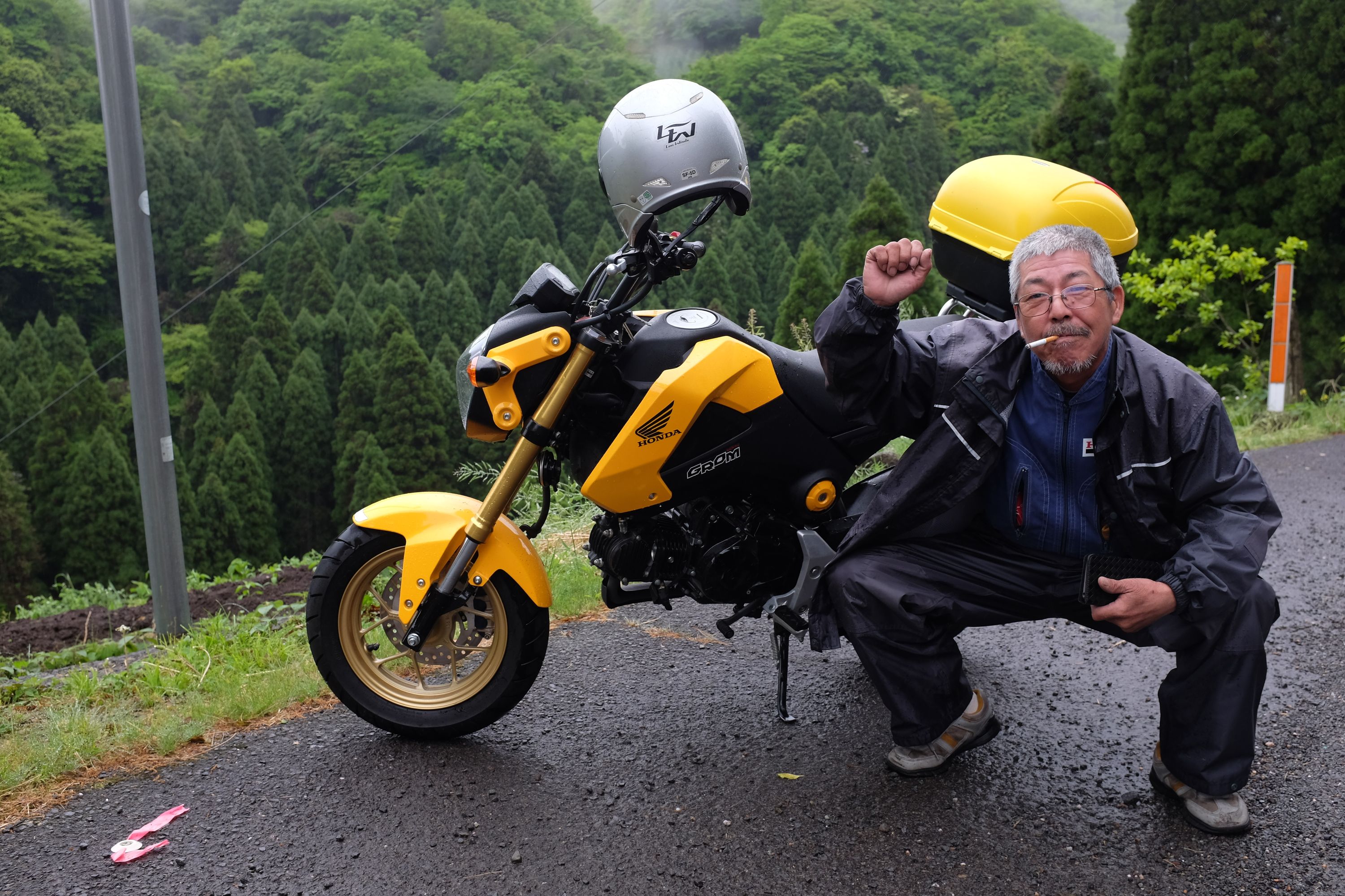 Mr. Macha with his motorcycle in Ōta, Ōita. Photo: Peter Orosz